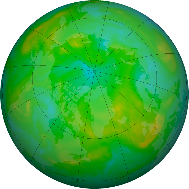 Arctic ozone map for 18 July 2001